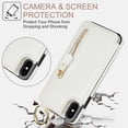 thumbnail image 3 of Allytech Wallet Case for iPhone XR, Card Holder & Zipper Pocket, Finger Grip Ring, Screen & Camera Protection, Luxury PU Leather Kickstand Double Buttons Flip Shockproof Case - White, 3 of 7