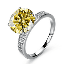 5CT Moissanite Engagement Rings for Women D Color Moissanite Diamond Wedding Ring 925 Sterling Silver Round Cut Yellow/Blue/Pink Diamond Rings with Certificate