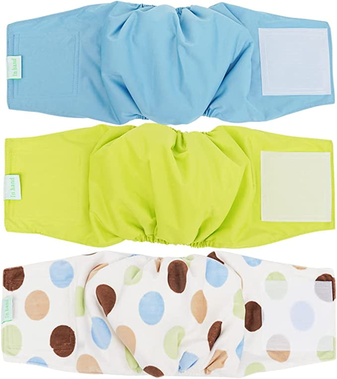 Washable Male Dog Diapers, Reusable Belly Bands and Wrap for Male Dogs, Comfy Doggie Diapers