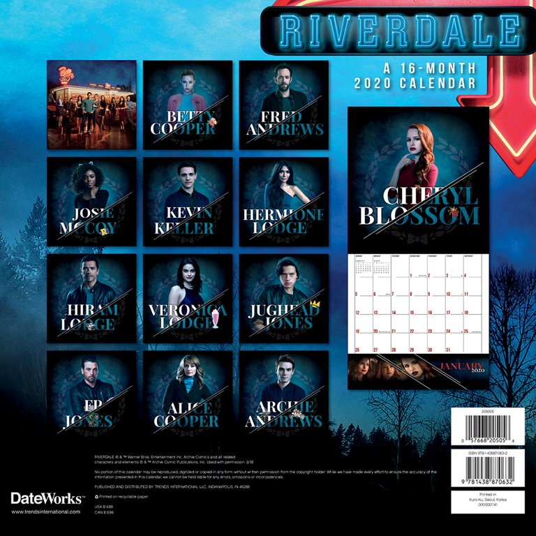 Riverdale Calendar 2023 Trends International 2020 Riverdale Wall Wall Calendar - Walmart.com