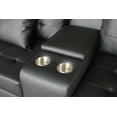 thumbnail image 4 of Lilola Home 85"W Black PVC Fabric Sofa with LED Lights, USB Charger, Storage Console, 4 of 9