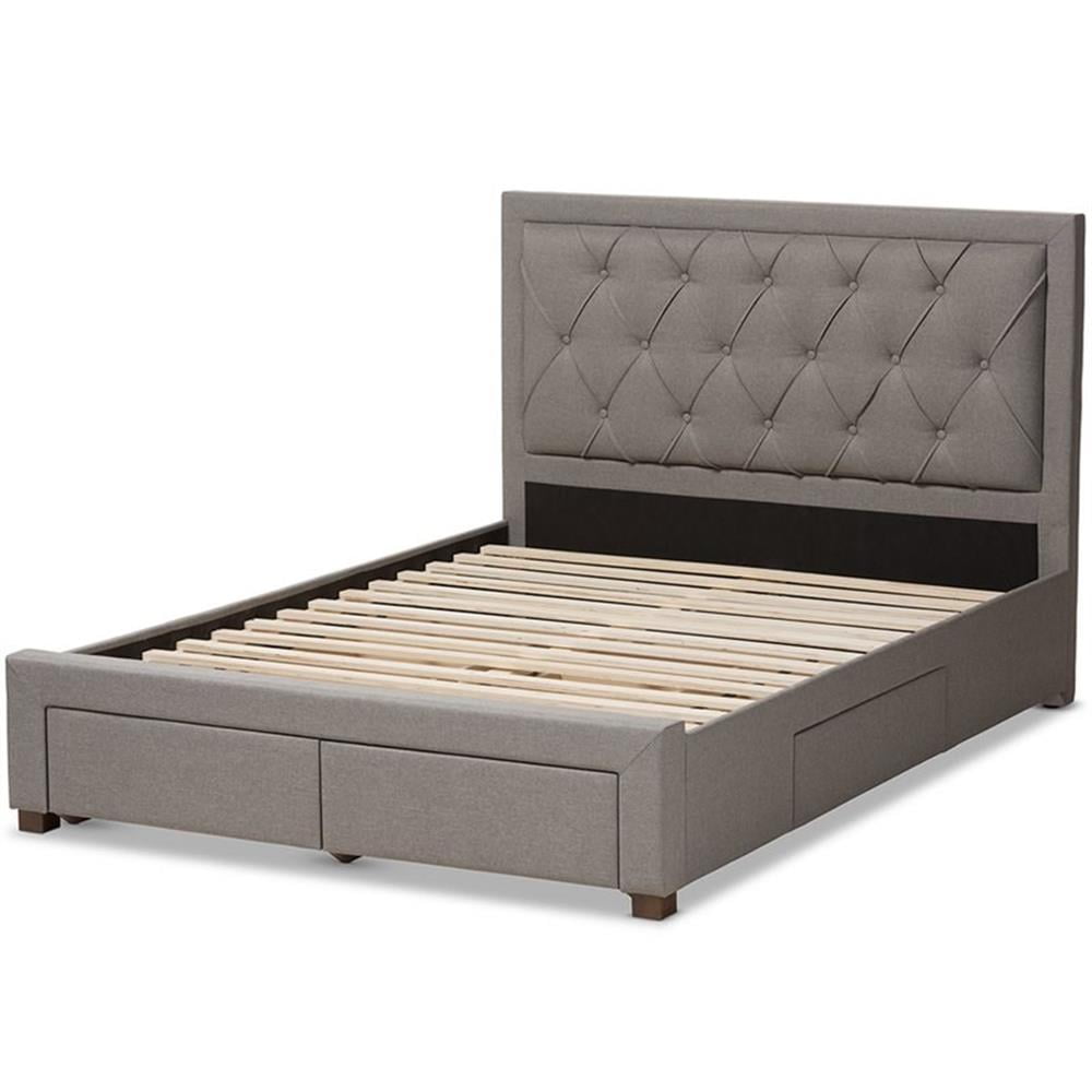 Baxton Studio Aurelie Modern and Contemporary Fabric Upholstered Storage Bed, Multiple Colors, Multiple Sizes