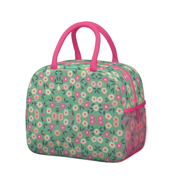 Reusable Daisy Lnsulated Lunch Bag for Women & Men-Leakproof Water-Resistant Cooler Tote,Large Capacity(10.6x8.7x6.3in)for Work,Office,Travel,Picnic,Beach.