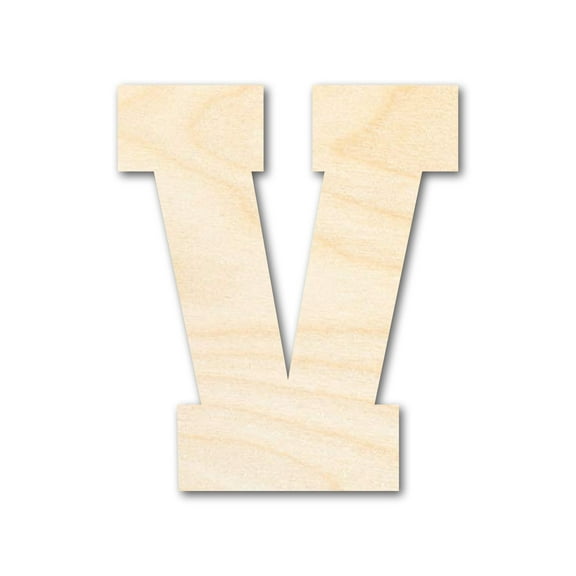 Unfinished Wood Varsity Team Font - V Shape 7" / 1/8"