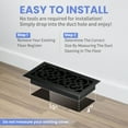 thumbnail image 2 of 4x10 Inches 6 Pack Heavy Duty Walkable Floor Register - Easy Adjust Air Supply Lever Decorative Floor Vent Covers, Charlotte Design Vent Covers for Home - Matte Black, 2 of 9