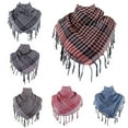 thumbnail image 5 of Apooke Colorblock Houndstooth Pattern Shemagh Scarf with Tassels Desert Scarves Arabian Shawl Wrap Neckerchief Neck Head Wrap, 5 of 20