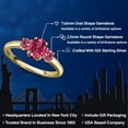 thumbnail image 2 of Gem Stone King 18K Yellow Gold Plated Silver Pink Tourmaline Engagement Ring for Women | 1.15 Cttw | Oval 7X5MM | Gemstone October Birthstone | Size 6, 2 of 6