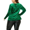 thumbnail image 3 of MODA NOVA Juniors Plus SIze Crew Neck Long Sleeves Fashion Velvet Top, 3 of 6