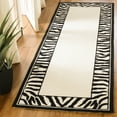 thumbnail image 3 of SAFAVIEH Chelsea Petrina Zebra Bordered Wool Runner Rug, White/Black, 2'6" x 12', 3 of 10