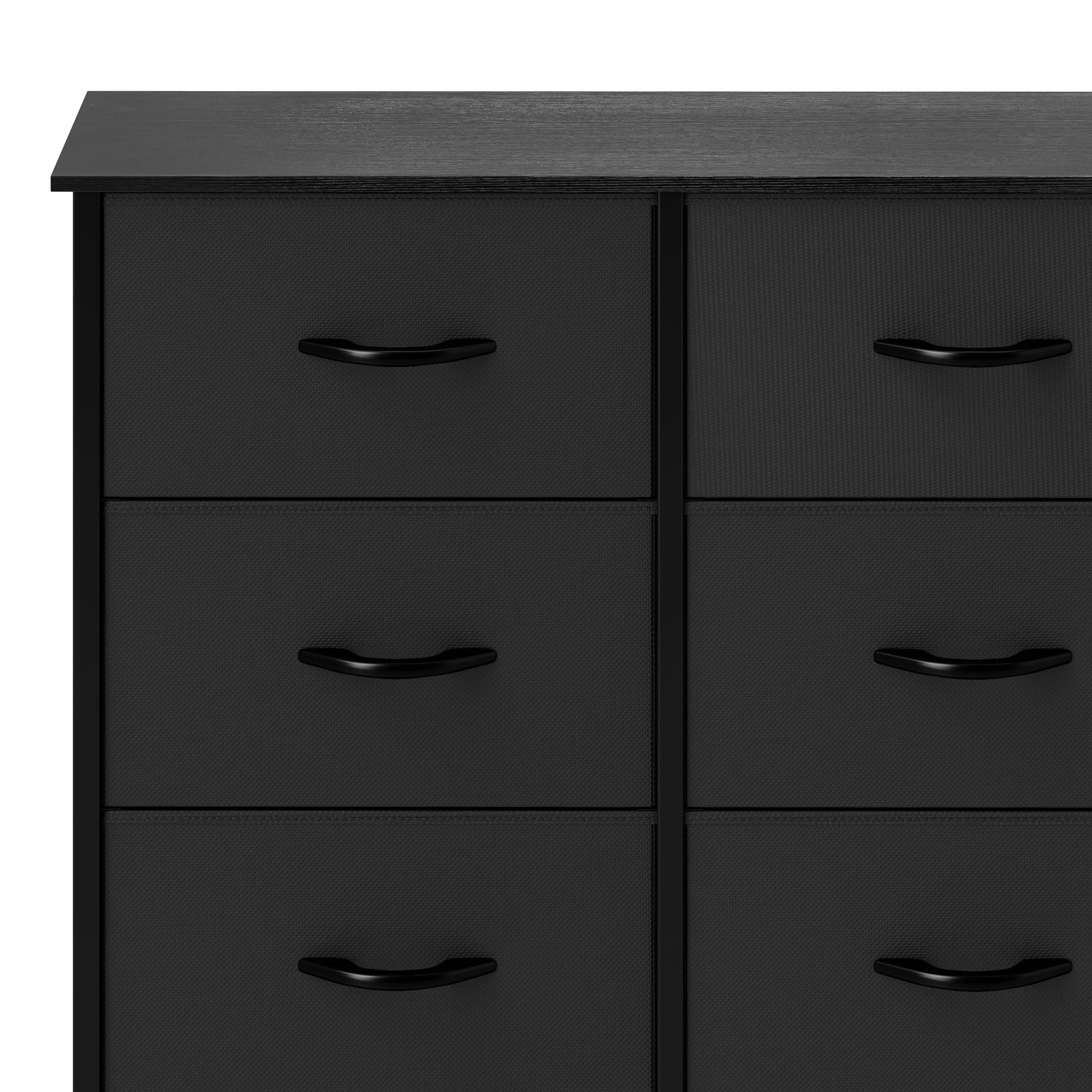 DEXTRUS 8 Drawers Dresser Chest of Drawers for Bedroom Fabric Storage Dressers for Living Room Bedroom for Adult Black