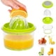 thumbnail image 1 of Exprimidor manual de naranjas, exprimidor de cítricos, rallador de ajo, práctico utensilio de cocina, taza medidora y colador incorporados, con base antideslizante (verde) Fokelyi WMPH-428, 1 of 1