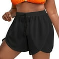 thumbnail image 3 of Women's Swim Shorts High Waisted Bathing Suit Bottoms Swimwear Boyshort Swimming Swimsuit Board Shorts Black L, 3 of 7