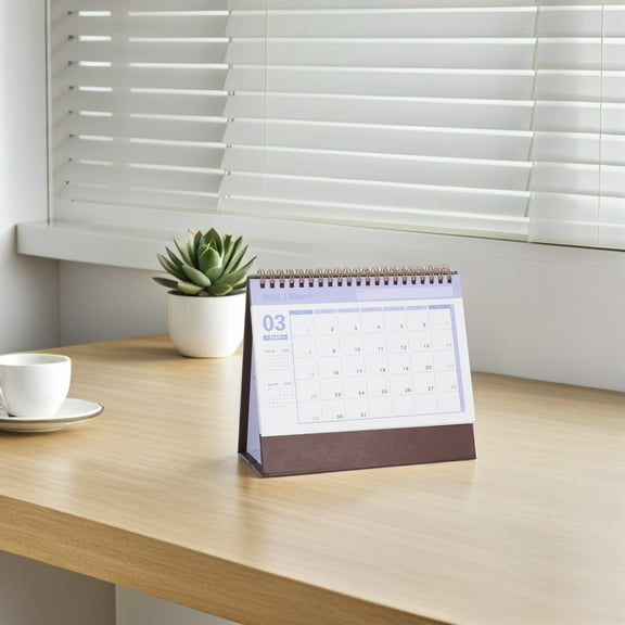 Raindrops 2026 Coffee Small Desk Calendar Foldable Standing Flip Planner for Home Organization