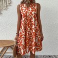thumbnail image 3 of Vestido De Verano Vestidos de playa para mujer, estampado floral informal, elegante, bohemio, línea A (naranja XXL) Ygjytge para Mujer Naranja T M, 3 of 6