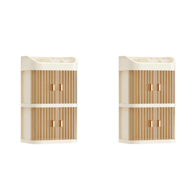 Vitrina de cosméticos de 3 capas organizador de cuidado de la piel para encimera de tocador (Beige)