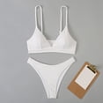 thumbnail image 5 of hoksml Supportive Swimsuits for Women,Fashion Women Split Swimsuit Show Waist Solid Color Sexy Bikini, 5 of 5