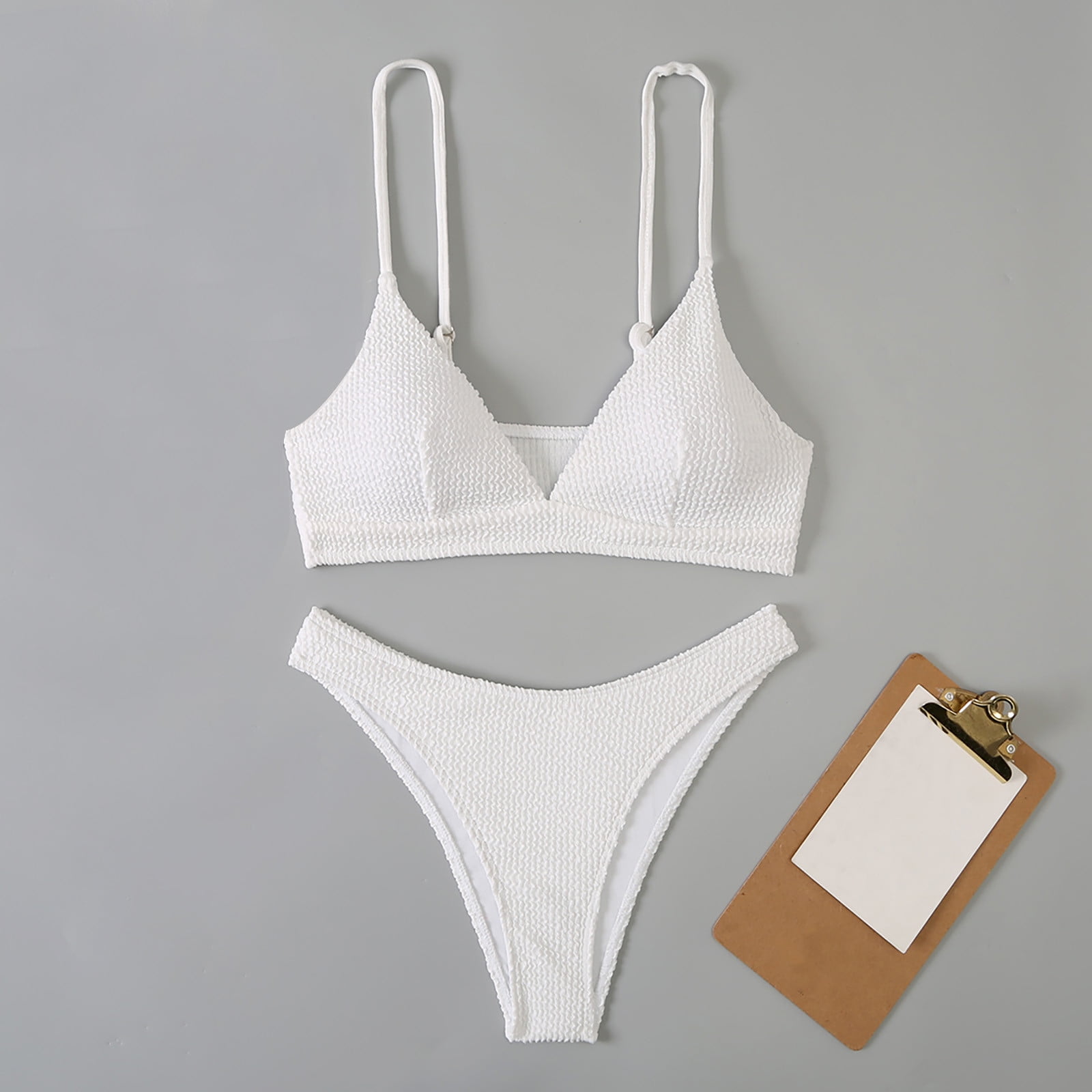 WREESH Femmes Fendue Maillot de Bain Montrer la Taille de Couleur Unie Bikini Walmart