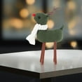 thumbnail image 6 of MXTPOV Cloth Dolls Ornaments, Green Deer Christmas Decorations, Cute Reindeer with White Scarf, Christmas Ornaments for Tabletop Xmas Party, Home Decor, 5.5*10.6 in, 6 of 6