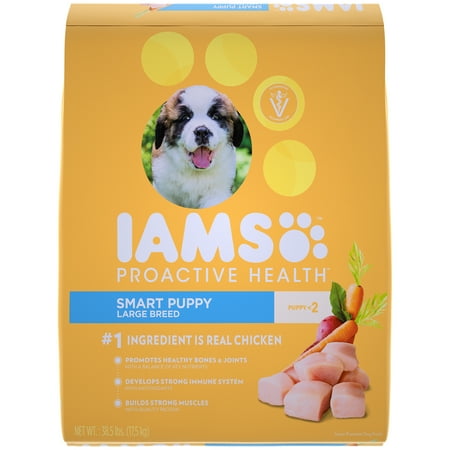 IAMS PROACTIVE HEALTH Smart Puppy Large Breed Dry Dog Food Chicken, 38.5 lb. (Best Puppy Food Brand Reviews)