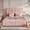 Pink, variant on UHOMEPRO Twin Size Bed Frame, Upholstered Platform Bed with Curve Shaped and Height-adjustbale Headboard, LED Light Strips, Pink