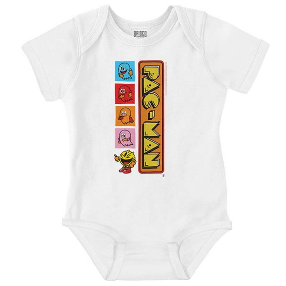 PACMAN Arcade Game Ghost Friends Romper Boys or Girls Infant Baby Brisco Brands NB