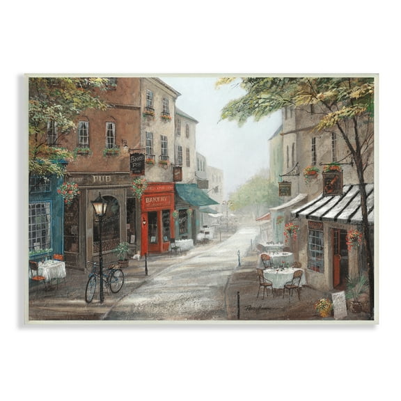Classic European Urban Street Vintage Bistro Architecture 10 in x 15 in Framed Painting Art Print, by Stupell Home Décor