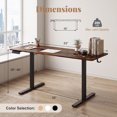 thumbnail image 3 of 63" Electric Standing Desk with 3 Memory Heights and 2 Hanging Hooks, Adjustable Height Sit Stand Home Office Desk,Rustic Brown, 3 of 8