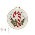 thumbnail image 2 of Riforla Christmas Embroidery Kit Christmas Embroidery Kits for Beginners with Pattern DIY Adult Kits Full Embroidery Hoop Kit with Needles and Thread Included Hangs A 15x15x1, 2 of 4