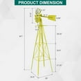 thumbnail image 2 of REKHH 8FT Ornamental Windmill Backyard Garden Decoration Weather Vane, Heavy Duty Metal Wind Mill wIth 4 Legs Design,Yellow, 2 of 7