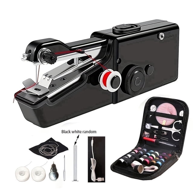 Máquina de Coser de Mano, Mini Máquina de Coser de Mano para Costura Rápida, Máquina de Coser Portátil Adecuada para el Hogar, Viajes y Bricolaje, Máquina de Coser Eléctrica de Mano para Principiante