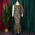 thumbnail image 3 of Women's Sexy Banquet Mermaid Dress Long Skirt One-Shoulder Hot Gold Dress, 3 of 8