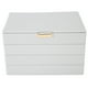 thumbnail image 2 of Estuche organizador de joyas de cuero PU gris desmontable, 2 of 10