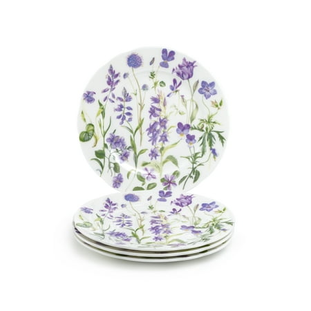 

Grace Teaware 7.5 Purple Meadow Bone China Dessert Plates Set of 4