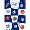 Designer Greetings Football, Baseball, Soccer Ball, Basketball on Blue and White Shapes Coach Appreciation / Thank You Card