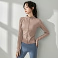 thumbnail image 3 of Women's Lightweight Slim Fit Full Zip Long Sleeve Workout Jacket with Thumb Holes & Pockets, 3 of 5