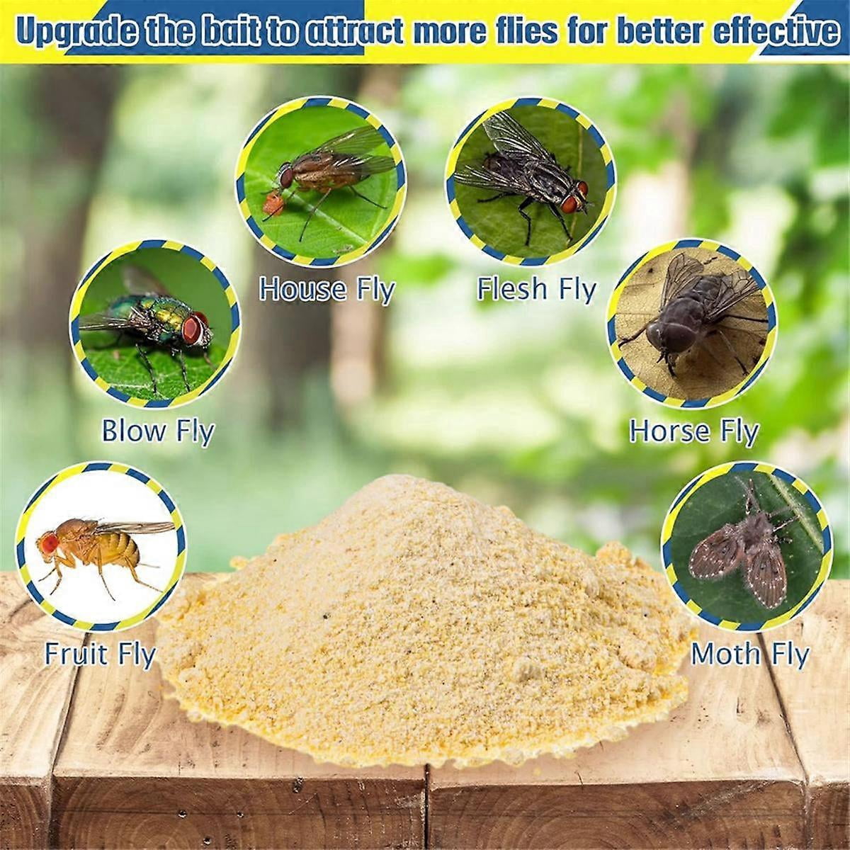 GTB 6 Pack Fly Traps Outdoor, Disposable Hanging Flies Trap Fly Trap Bag Catcher for Outside Farms, Chicken Coops, Stables