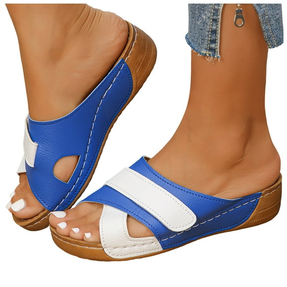 IUJSOY Women's Fashion Orthotic Slides Lightweight Athletic Thick Cushion Slippers with Arch Support