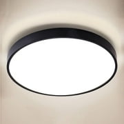 Flush Mount LED Ceiling Light Fixture,24W 2400lm Waterproof IP65 Ceiling Lamp Surface Mount Round Lighting Fixture for Bathroom,Kitchen Bedroom,black