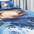 thumbnail image 2 of 3 Pieces Galaxy Duvet Cover Bedding Set 3D Printed Quilt Cover Blue Starry Twin, 2 of 8