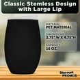 thumbnail image 4 of Tumbler Stemless Wine Glasses 16 oz. Set of 10, Bulk Pack - Perfect for Wine, Cocktails, Other Hot & Cold Beverages - Black, 4 of 5