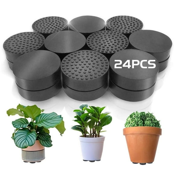 Kabuer Invisible Pot Feet with Non-Slip Grip for Outdoor Planters and Pots, 24-Pack