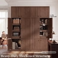 thumbnail image 4 of OMCPET 71" Tall Kitchen Pantry with Shelf & Drawer, Tall Freestanding Garage Cabinet for Office, Home, Kitchen, Walnut, 4 of 10