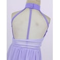 thumbnail image 6 of Manyakai Girls Sleeveless Cutout Back Ballet Dance Leotard Dress for Lyrical Contemporary Dancing Lavender 12, 6 of 7