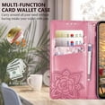 thumbnail image 3 of Designed for Samsung Galaxy S23 Ultra Case Wallet,Women Flip Folio Cover with Credit Card Holders Butterfly Embossed PU Leather Wrist Strap Phone Case for Galaxy 23 Ultra 5G (Pink), 3 of 15