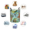 thumbnail image 4 of Naloa Retro Seamless Flying Butterflies Large Laundry Basket Waterproof Round Collapsible Storage bin with Handles for Hamper Kids Room,Toy StorageSmall, 4 of 6