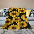 thumbnail image 2 of JRXY  Sunflower Gifts Blanket, Double Sided Print Throw Soft Warm Lightweight Blanket for Women Birthday Christmas, Home Living Room Decor Black White, 2 of 6