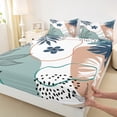 thumbnail image 3 of Homewish Botanical Flowers Leaves 4pcs Bed Sheets For Children Teens Adults,Abstract Minimalist Stripes King Sheets,Vintage Aesthetic Super Cozy Sheet Set,Ultra Soft Home Decor, 3 of 7