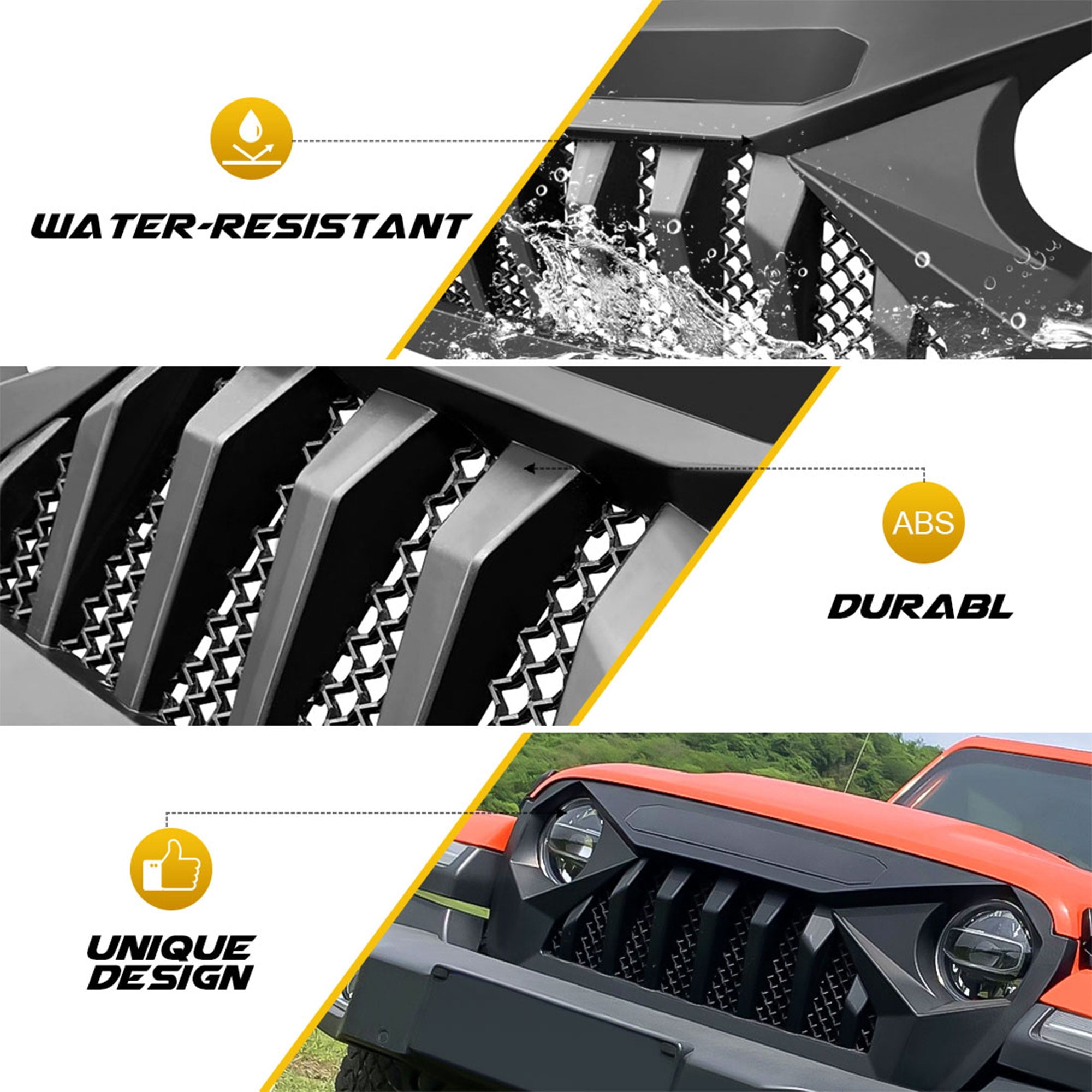 AMERICAN MODIFIED Demon Grille for 2018+ Wrangler JL & 2020+ Gladiator JT