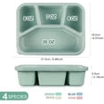 thumbnail image 3 of 4 Pack Bento Box, Stackable Box Container with Lids,4 - Compartment Snack Box Lunch Container for Meal Prep,Food Storage,Office,Travel & Picnic, 3 of 8
