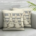 thumbnail image 3 of Nawypu  Easter Pillow Covers  Rabbits Striped Decorative Throw Pillows Decoration Holiday Party Grey Cushion Case for Home Couch Sofa, 3 of 5
